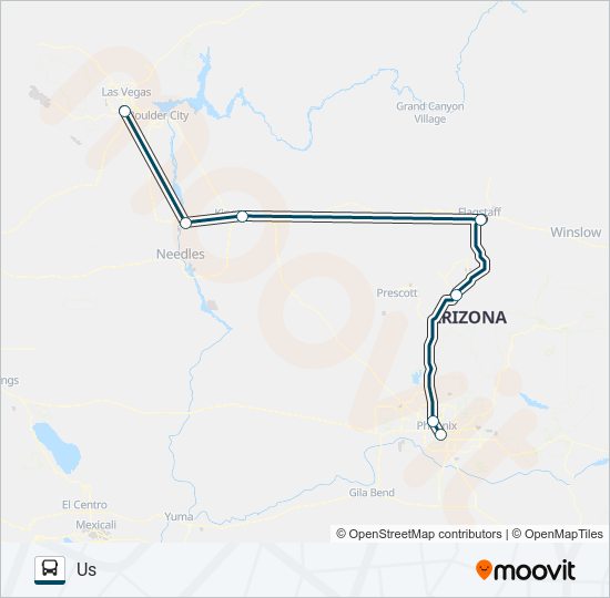 GREYHOUND US1020 bus Line Map