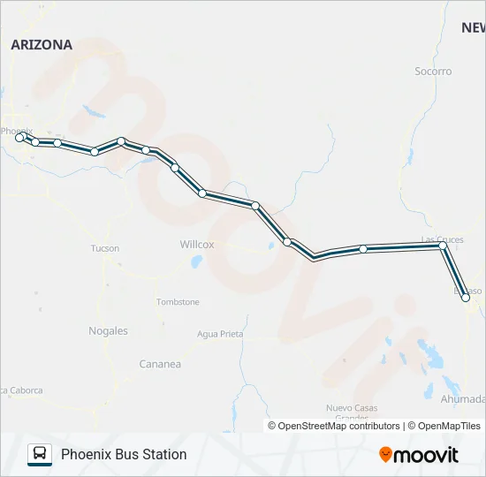 GREYHOUND US1030S Bus Line Map