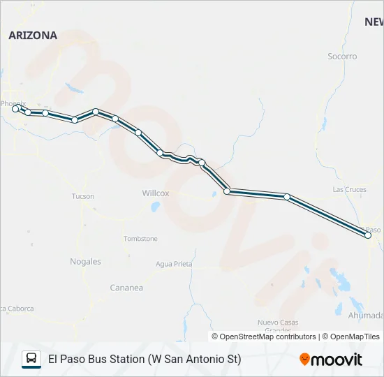 GREYHOUND US1030S Bus Line Map