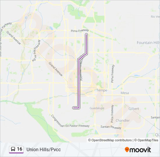 16 bus Line Map