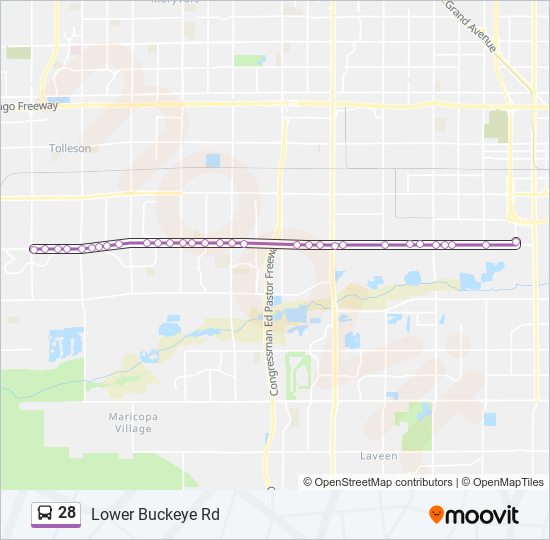 28 bus Line Map