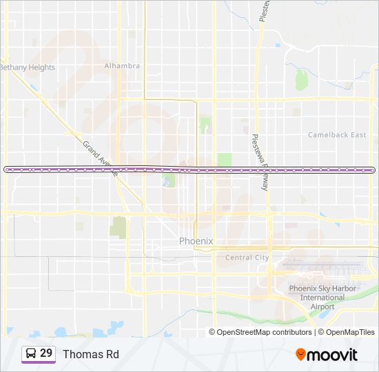 29 bus Line Map