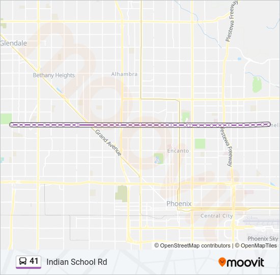 41 bus Line Map