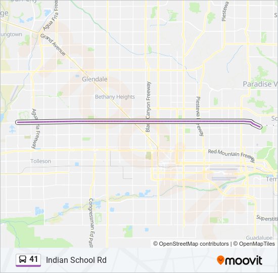 41 bus Line Map