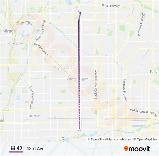 43 Bus Line Map