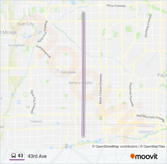 43 Bus Line Map