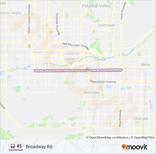 45 bus Line Map