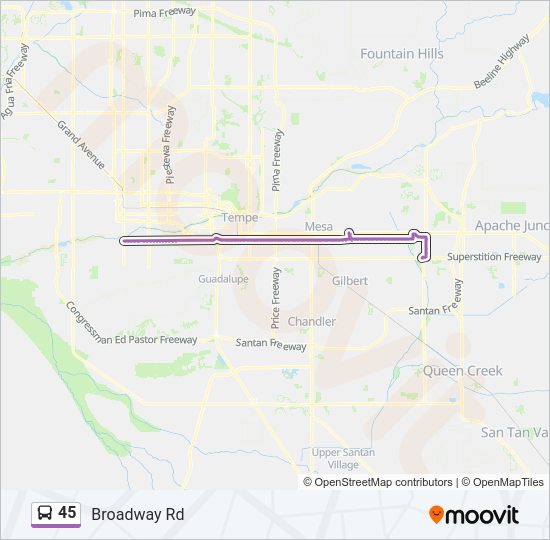 45 Bus Line Map