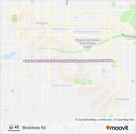 45 bus Line Map