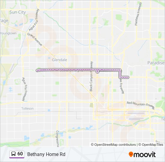 60 bus Line Map