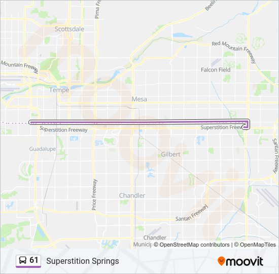 61 Bus Line Map