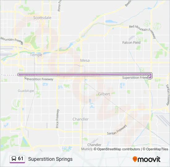 61 Bus Line Map