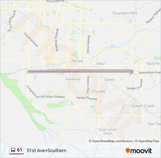 61 Bus Line Map