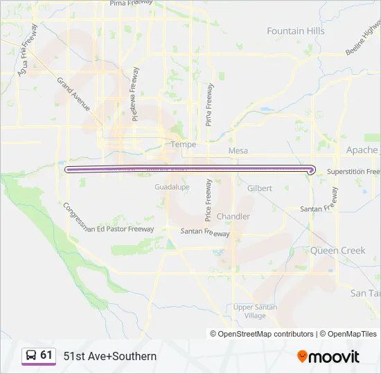 61 Bus Line Map