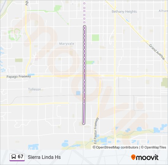 67 Bus Line Map