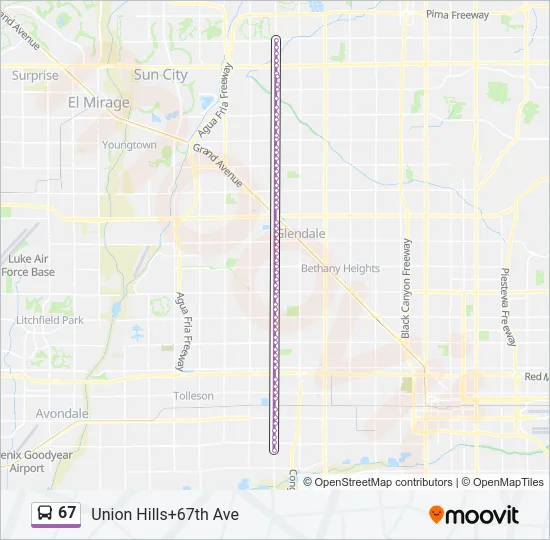 67 Bus Line Map