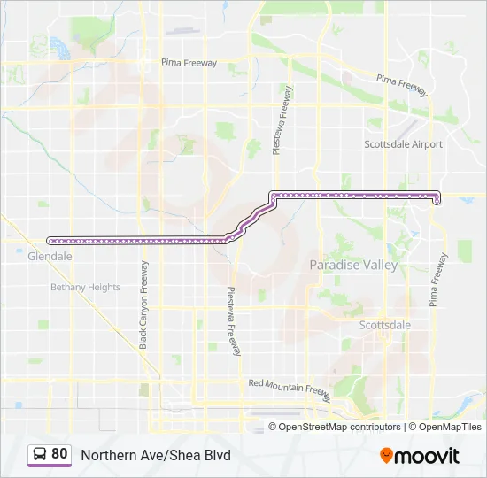 80 Bus Line Map