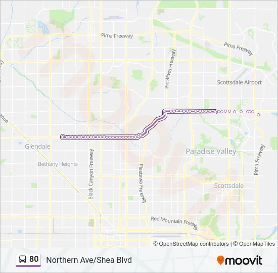 80 Bus Line Map