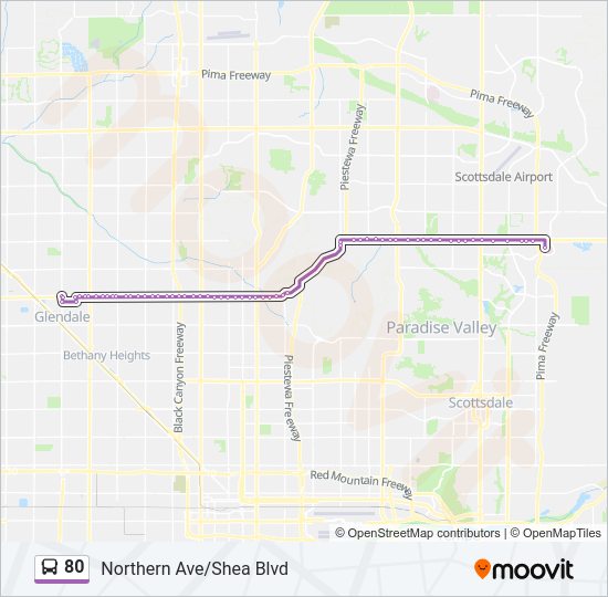 80 Bus Line Map