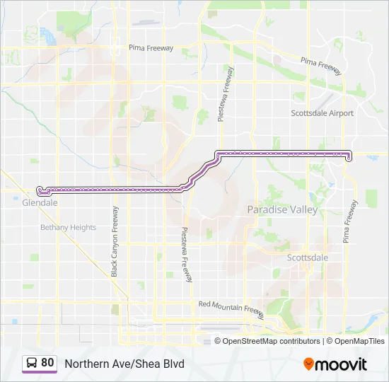 80 Bus Line Map