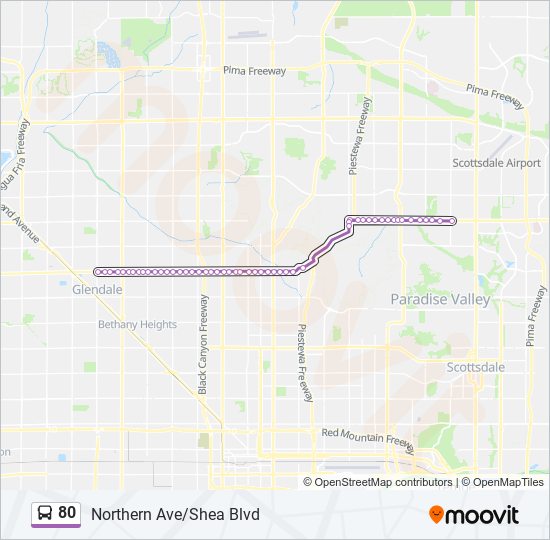 80 Bus Line Map