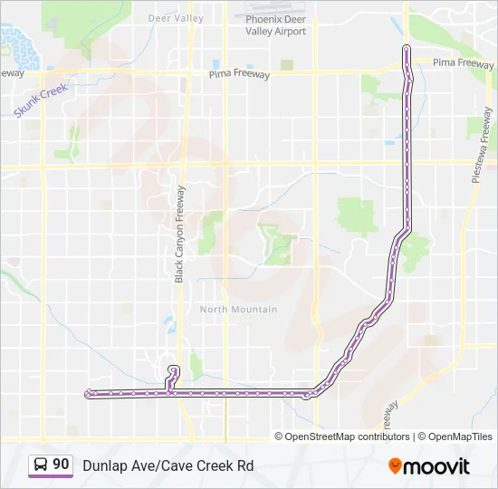 90 Bus Line Map
