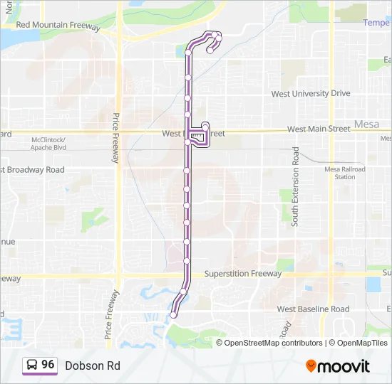 Valley Metro Bus Routes And Schedules 96 Route: Schedules, Stops & Maps - Baseline+Dobson (Updated)