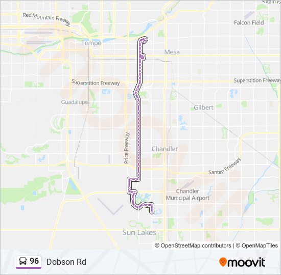 96 bus Line Map