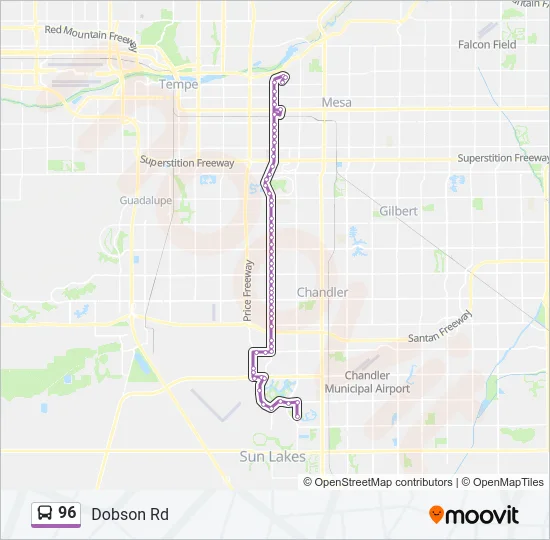 96 Bus Line Map
