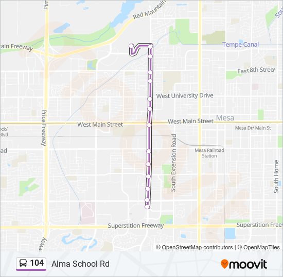 104 Bus Line Map