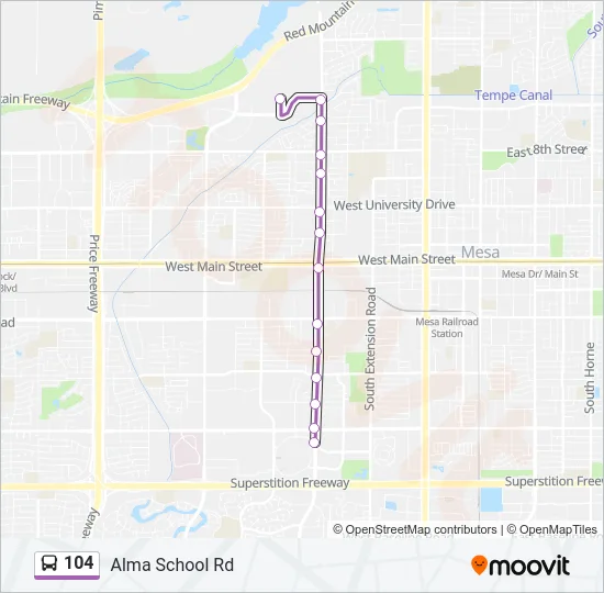 104 Bus Line Map