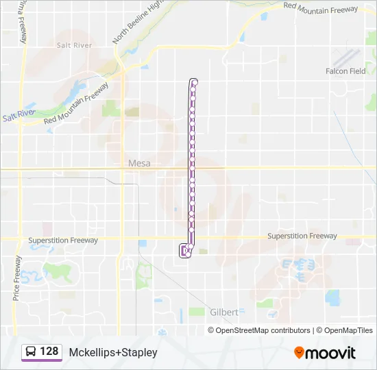 128 Bus Line Map