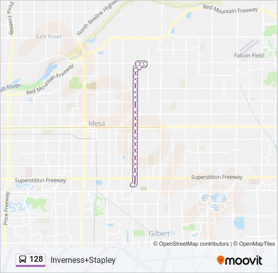 128 bus Line Map