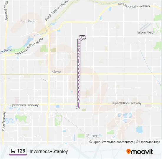128 Bus Line Map