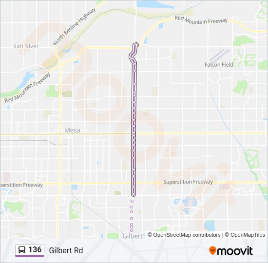 136 Bus Line Map