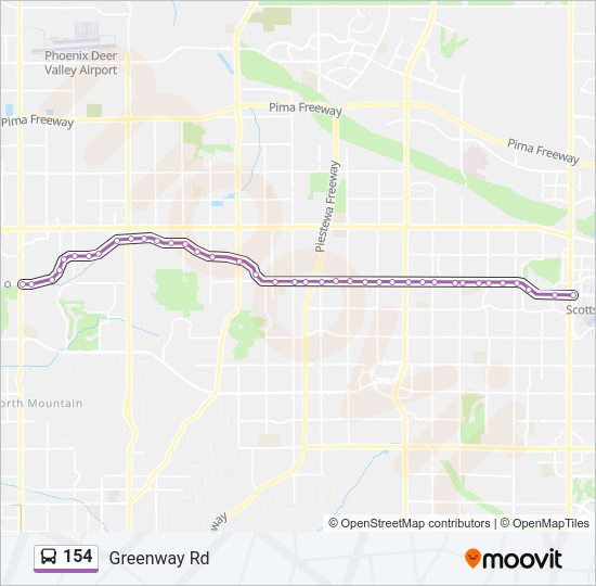 154 bus Line Map