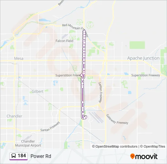 184 Bus Line Map
