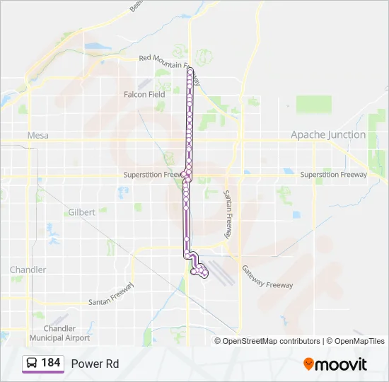 184 Bus Line Map