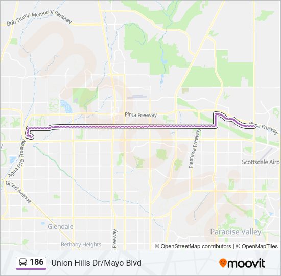 186 Bus Line Map