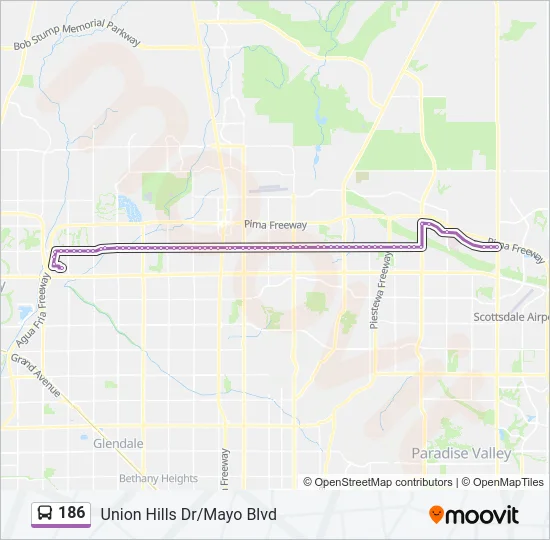 186 Bus Line Map