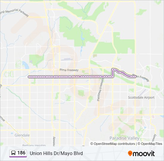 Mapa de 186 de autobús