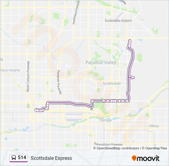 Mapa de 514 de autobús