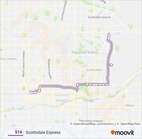 514 bus Line Map