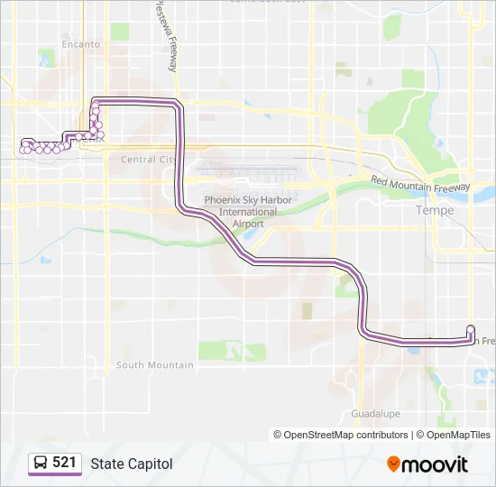 Mapa de 521 de autobús