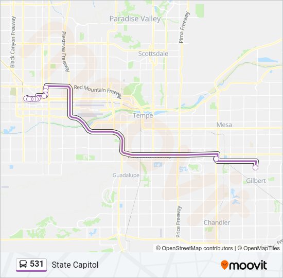 531 Bus Line Map