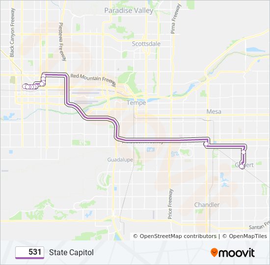 531 bus Line Map