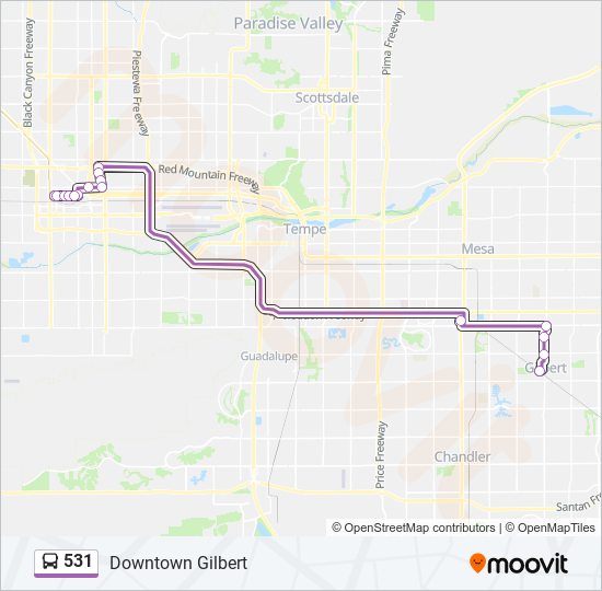 531 bus Line Map