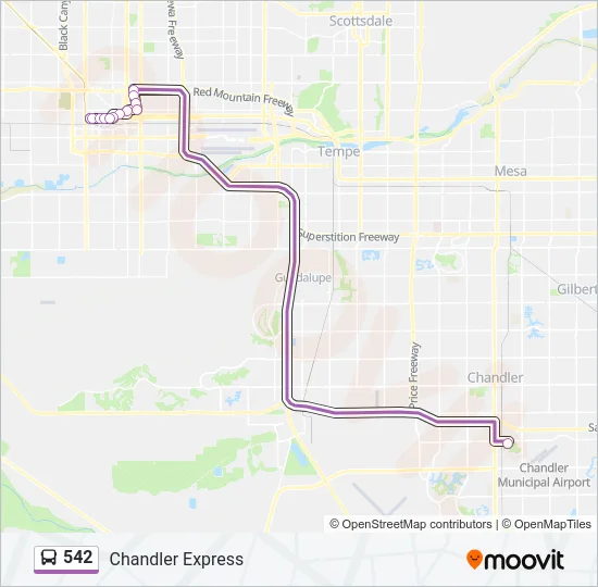 542 Bus Line Map