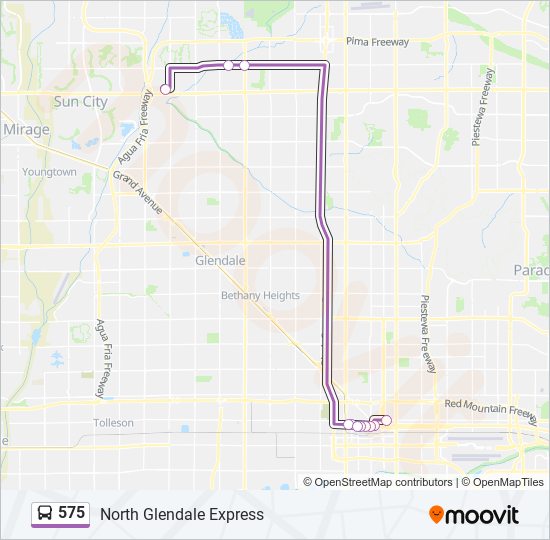 575 Bus Line Map