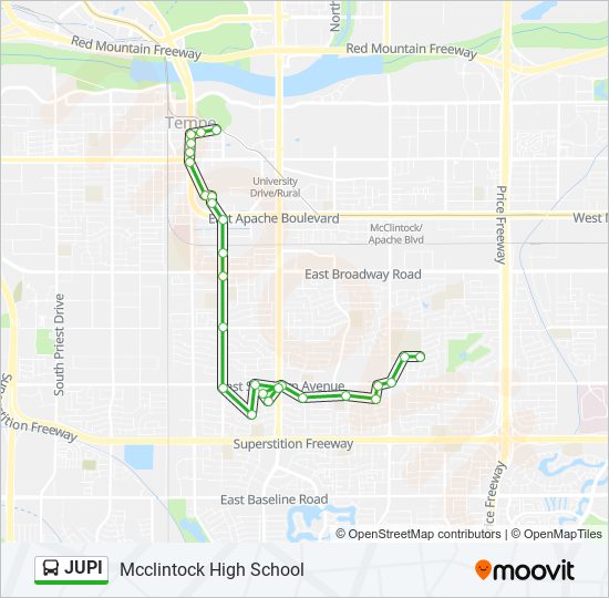 jupi Route: Schedules, Stops & Maps - Mcclintock High School (Updated)